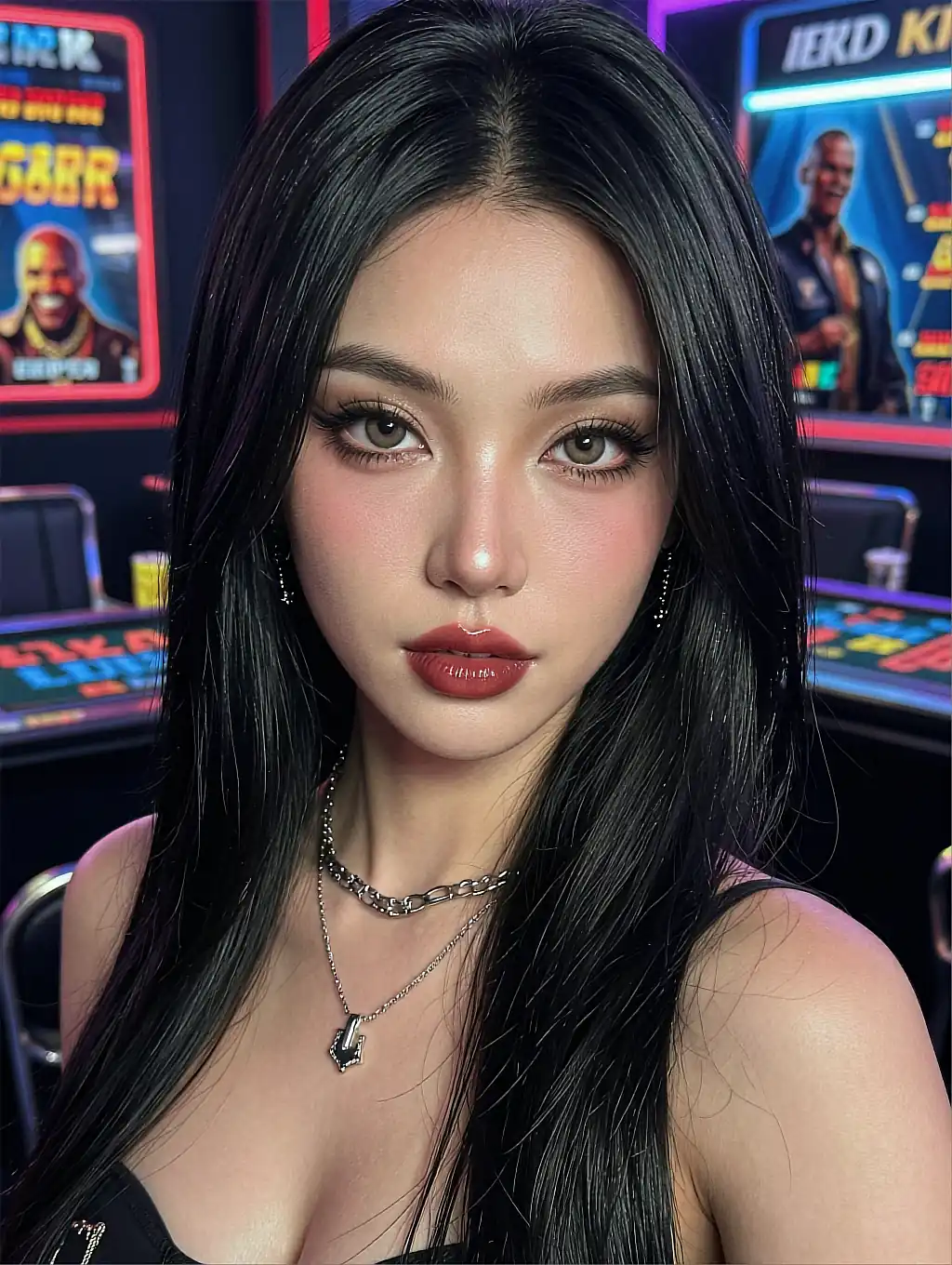 Free AI girlfriend laughing during an easy first chat