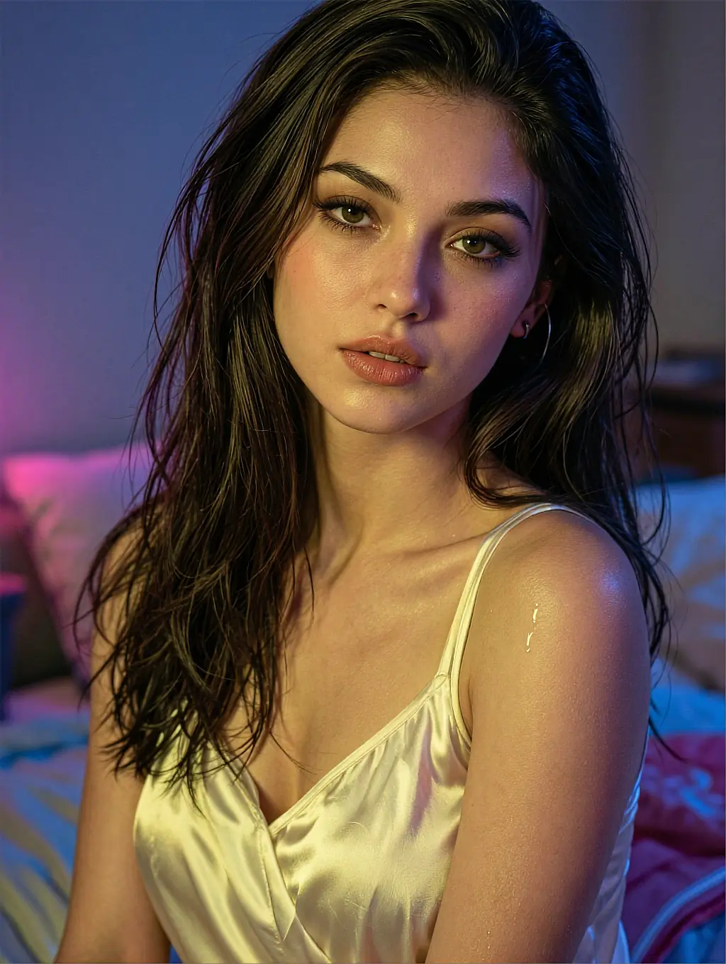 Chat avatar of a free AI girlfriend starting a first conversation